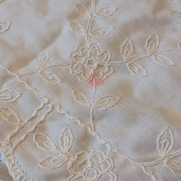 Two Vintage Embroidered Table Runners. One 4' 10" x 12" & One 3' 5" x 12" - Picture 2 of 13